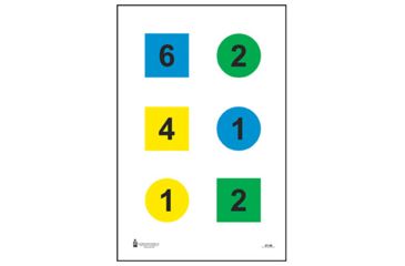 Image of Action Target Command Targets 100 Per Case, Yellow/Blue/Green, 23in x 35in, DT-4B-100