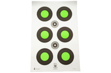 Image of Action Target Trident Concepts Fluorescent Green Bull's-Eye Target, Green and Black, 100 Per Box