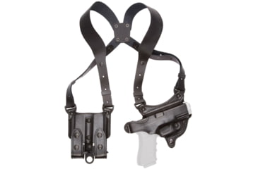 Image of Aker Leather 107 FlatSider XR7 Shoulder Holster, Right, Smith &amp; Wesson M&amp;P 40 Compact, Plain, Black, H107BPR-MP40C