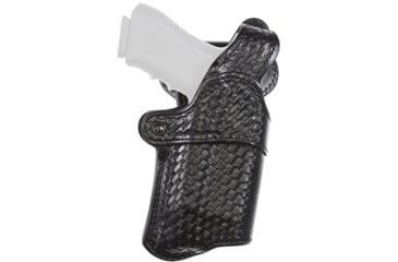 Image of Aker Leather Model 114 Nightguard Tactical Light Low Ride Duty Holster, Glock 17/19, Insight Technology M3/Streamlight TLR-1, Right, Basketweave, Black, H114BWR-GL17M3