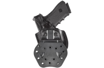 Image of Aker Leather Model 268A Flatsider Paddle XR19 Strapless Open Top Holsters, Colt 1911, Right, Plain, Black, H268ABPR-CO1911