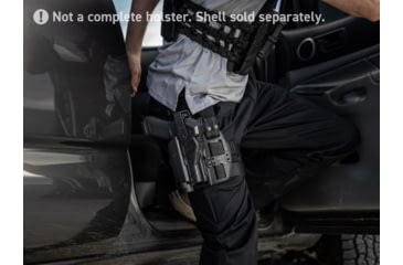Image of Alien Gear Holsters Rapid Force Duty Holster Drop Leg Attachment with Female Mount Plate Only, Black, RFX-D-BK-QDF-D