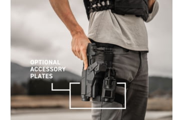 Image of Alien Gear Holsters Rapid Force Duty Holster Drop Leg Attachment with Female Mount Plate Only, Black, RFX-D-BK-QDF-D