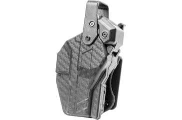 Image of Alien Gear Holsters Rapid Force Mid Ride Belt Slide Holster Level III XL Optic Hood with QDS, Sig P320 Compact/M18/XCompact 9mm/40, Right, Black, Basketweave, One size, 193858754642