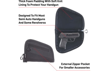 Image of Allen Auto-Fit 2.0 Compact Handgun Case, Black, 8.25 in x 6.25 in, 7753