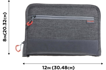 Image of Allen Auto-Fit 2.0 Deluxe Handgun Case, Heather Gray/Red, 12 in x 8 in, 7757