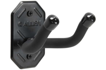 Image of Allen Defender Double Hooks w/Metal Mounting Plate, Black, Steel, 7in, 2 Pack, 5646