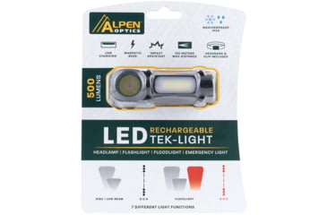 Image of Alpen Tek-Light HeadLamp 500/250/100/55/30 Lumen, Rechargeable, 1212962