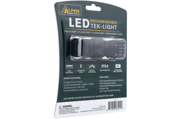 Image of Alpen Tek-Light HeadLamp 500/250/100/55/30 Lumen, Rechargeable, 1212962