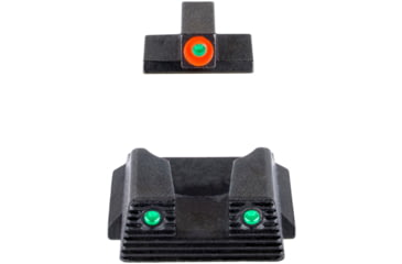 Image of AmeriGlo Trooper Tritium Square-Notch Pistol Night Sight Set, Smith &amp; Wesson Bodyguard 2.0, LumiGreen Front Sight Outline, Black Outline Rear Sight, Black, SWBG-823