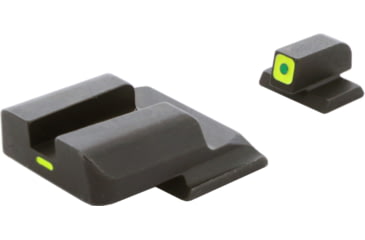 Image of AmeriGlo CAP set Tritium Front Painted Rear MP Shield ProGlo Square Front, LumiLime and Lumi Painted Line Rear SW-618