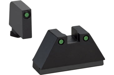 Image of AmeriGlo Glock 2XL Tritium Night Sight Suppressor/Optic Height Set, Tall Green Green Tritium 3 dot sight set black outlines, Fits all Glock Except 42 &amp; 43, 2XL, DH, GL-814