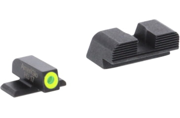 Image of AmeriGlo Green tritium Lamp, LumiGreen Outline FRONT, Black serrated REAR, SIG, Most models using #6 Front #8 Rear, SG-534