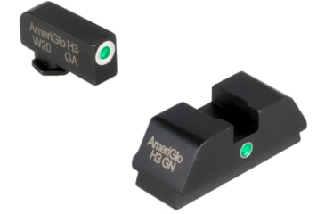 Image of AmeriGlo i-Dot Night Sight Set for Walther PDP w/Green Tritium White Outline Front/ i-Dot Rear, WA-101