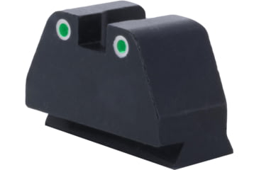 Image of AmeriGlo Smith and Wesson Rear Sight, Green Tritium 2-Dot White Outlines .492inH .150in Sq Notch, Smith &amp; Wesson, SW-2100R