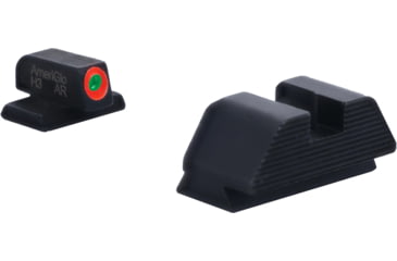 Image of AmeriGlo Smith &amp; Wesson Optic Compatible Sight, Green Tritium Orange Outline FRONT, Black Serrated REAR, Smith &amp; Wesson, SW-434