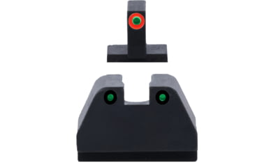 Image of AmeriGlo Smith &amp; Wesson Pistol Front Sight, Green Tritium Orange Outline .378in FRONT, Green Tritium Black Outline .492inREAR, Smith &amp; Wesson, SW-452