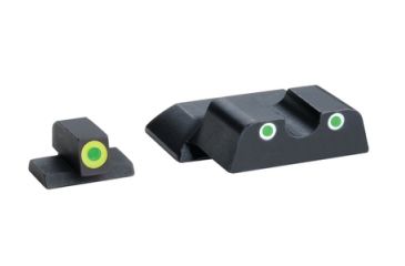 Image of Ameriglo Tritium Front/Rear Combo Sights Green Dot White Outline Rear And Green Dot LumiLime Outline Front For S&amp;W Shield