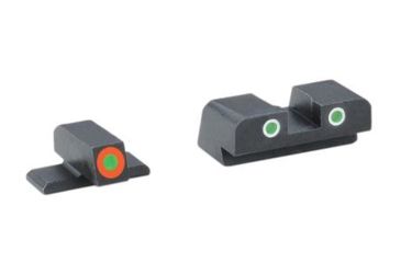 Image of Ameriglo Tritium Front/Rear Combo Sights Green Dot White Outline Rear And Green Dot Orange Outline Front For Springfield XD/XDM/XDS