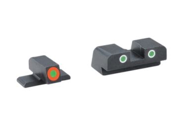 Image of Ameriglo Tritium Front/Rear Combo Sights Green Dot White Outline Rear And Green Dot Orange Outline Front For SIG #8