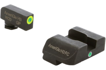 Image of AmeriGlo Tritium Night Sights, For Glock 17/19/22 Pro i-Dot set GRN / Lime Outline ProGlo Front with single GRN Rear GL-301