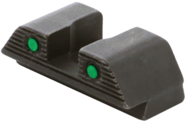 Image of AmeriGlo Tritium Rear Sights for Glock 42/43/43X/48 w/Green Tritium 2 Dot Black Outlines .256in H .165 Sq Notch, Trooper MOS fit, GL-895R
