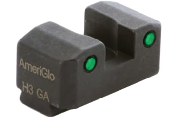 Image of AmeriGlo Tritium Rear Sights for Springfield w/Green Tritium 2 Dot Black Outlines .300in H, Sq Notch Serrated, SA-875R