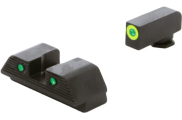 Image of AmeriGlo Trooper Sets for Walther PDP w/Green Tritium LumiGreen Outline Front/ Green Tritium Black Outline Rear, WA-819