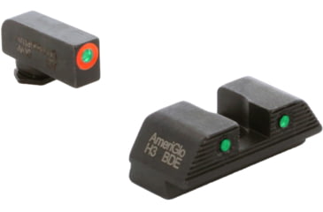 Image of AmeriGlo Trooper Sets for Walther PDP w/Green Tritium Orange Outline Front/ Green Tritium Black Outline Rear, WA-816