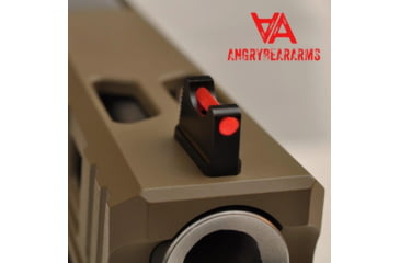 Image of Angry Bear Arms Glock Bear Bones Fiber Optic Pistol Sights, Tall Profile, Serrated, Small Frame, Black, ABA131