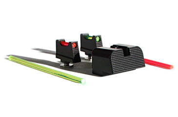 Image of Angry Bear Arms Glock Bear Bones Fiber Optic Pistol Sights, Tall Profile, Serrated, Small Frame, Black, ABA131