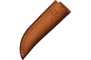 Image of Anza LJ Bone Clip Point Fixed Blade Knife, 7.75in Overall, 3.75in Stainless Steel Clip Point Blade, LJ Bone Handle, Brown Leather Belt Sheath, JWKR2 LJ BONE