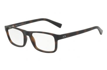 Image of Armani Exchange AX3046 Progressive Prescription Eyeglasses 8231-54 - Matte Havana Frame