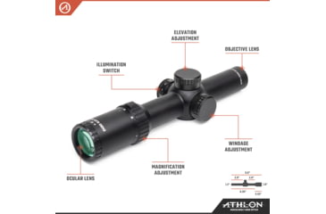 Image of Athlon Optics Argos BTR Gen II Rifle Scope, 1-8x24mm, 30mm Tube, SFP, ATSR5 SFP IR MOA Reticle, 6061-T6, Matte, Black, 214072