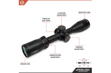 Image of Athlon Optics Talos 3-12x40mm Rifle Scope, 1in Tube, Mil Dot, Second Focal Plane, MIL Reticle, Black, 215004