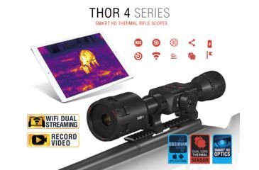 Image of ATN ThOR 4 Thermal Smart HD Rifle Scope, 1.25-5x19mm, 30mm Tube, Black, TIWST4381A