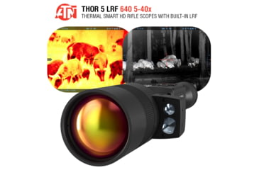Image of ATN Thor 5 LRF 5-40x 640x480 12 Micron Smart HD Thermal Rifle Scope, 30mm Tube w/ Gen 5 Sensor, Multiple Patterns &amp; Color Options Reticle, Black, TIWST5675LRF