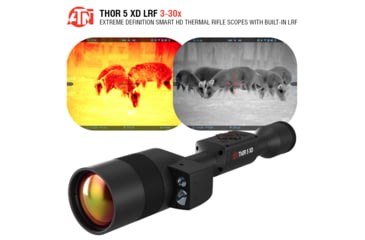 Image of ATN Thor 5 XD LRF 3-30x 1280x1024 12 Micron Smart HD Thermal Rifle Scope, 30mm Tube w/ Xtreme Definition 1.3 Megapixel Sensor, Multiple Patterns &amp; Color Options Reticle, Black, TIWST51275LRF