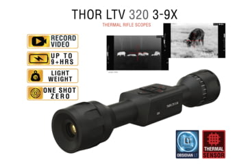 Image of ATN Thor LTV 3-9x Thermal Imaging Rifle Scopes Gen 5, 320x240 w/ Video Recording, Black, TIWSTLTV319X