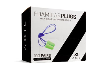 Image of AXIL Foam Ear Plugs - 100 Pair Box With Lanyard, Green - FP-100GP
