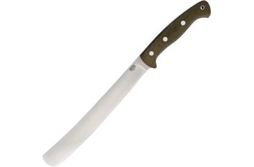 Image of Bark River Golok Green Canvas Fixed Blade Knife, 11in, A2 Tool Steel, Standard Edge, Green, Canvas Micarta Handle BA06317MGC