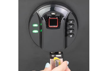 Image of Barska 0.46 Cubic Fit HQ100 Biometric Keypad Safe, Black, Small, AX12888