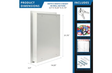 Image of Barska 100 Capacity Adjustable In-Wall Key Cabinet