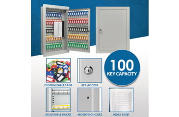 Image of Barska 100 Capacity Adjustable In-Wall Key Cabinet