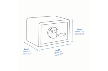 Image of Barska Compact Biometric Gun Safe, Black, 12x8x7.75in w/ Motorized Lock AX11620