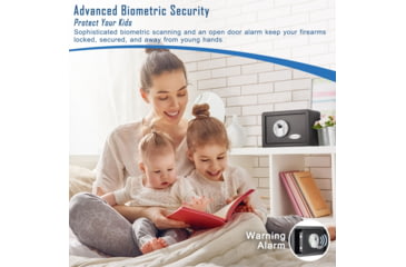 Image of Barska Compact Biometric Gun Safe, Black, 12x8x7.75in w/ Motorized Lock AX11620