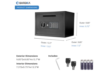 Image of Barska Compact Keypad Depository Safe, Black AX11934