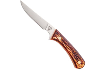 Image of Bear and Son Knives Bird &amp; Trout Fixed Blade Knife, 3in, 440 Stainless Steel, Stag Delrin Handle w/ Leather Sheath, 751