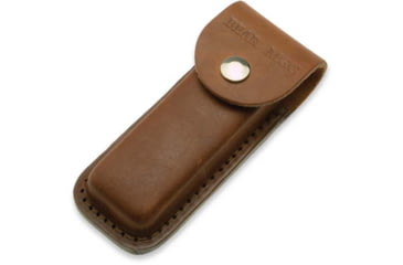 Image of Bear and Son Knives Professional Lockback Folding Knife, 3.75in, High Carbon Stainless Steel, Clip Point, Genuine India Stag Bone Handle w/ Leather Sheath, 597