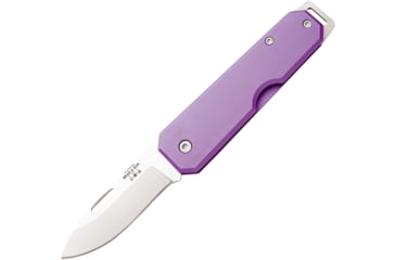 Image of Bear and Son Knives Slip Joint Folding Knife w/ Clip, 2.38in, High Carbon Stainless Steel, Drop Point, Aluminum Handle, Purple, 110PL